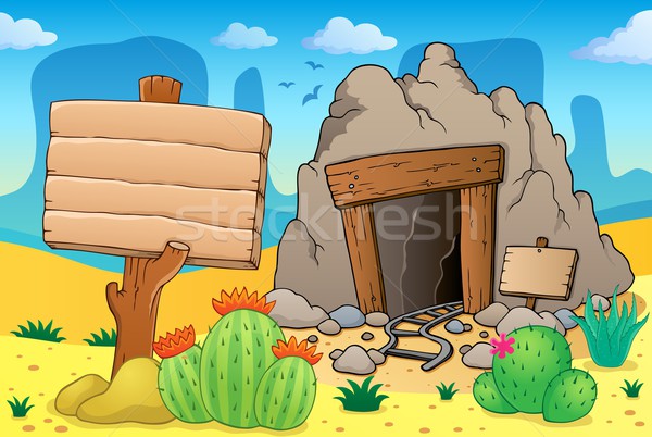 Desert with old mine theme 7 Stock photo © clairev