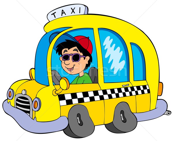 Stock foto: Karikatur · Taxi · Fahrer · Business · Mann · Arbeit