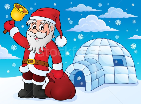 stock photo: igloo with santa claus theme 3