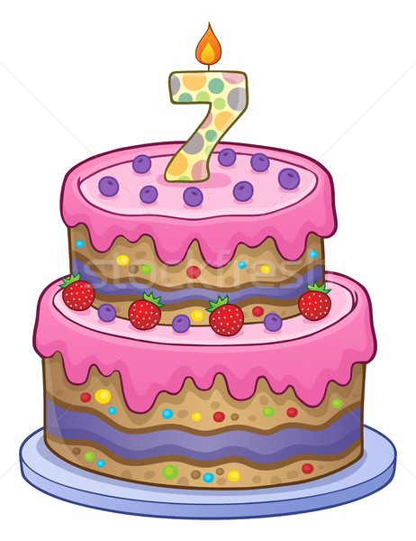 Birthday cake image for 7 years old Stock photo © clairev