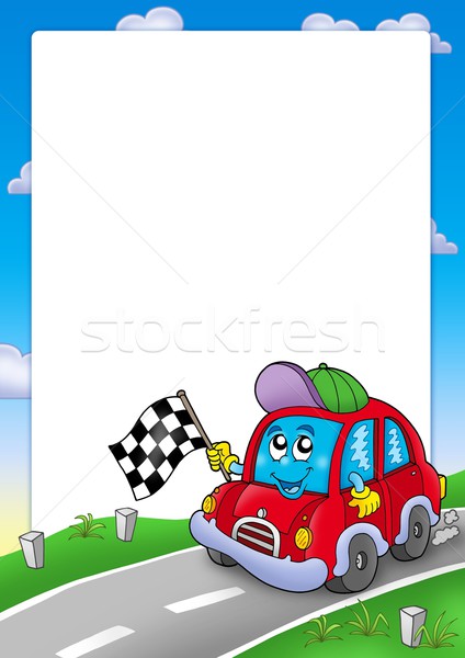 Rahmen Auto Rennen Farbe Illustration Hände Stock foto © clairev