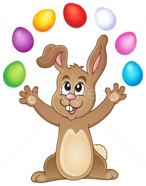 Young bunny with Easter eggs theme 3 Stock photo © clairev