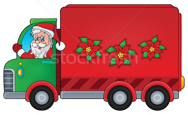 Foto stock: Navidad · entrega · coche · imagen · sombrero · persona