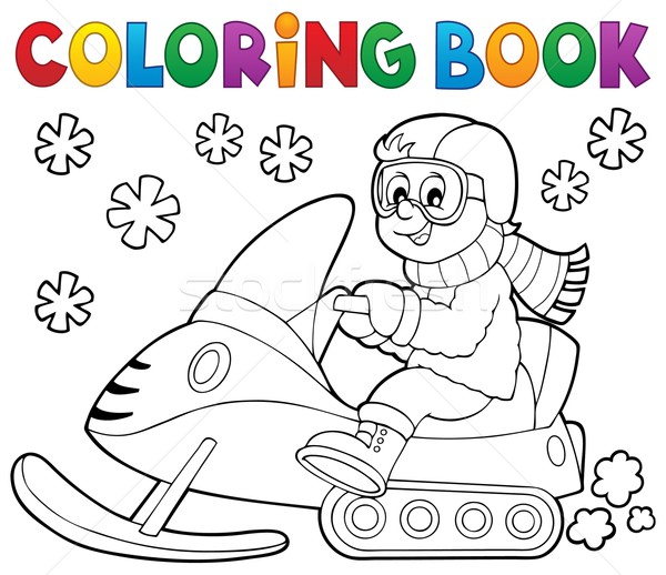 Coloring book snowmobile theme 1 Stock photo © clairev