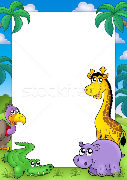 African frame animali colore illustrazione occhi Foto d'archivio © clairev