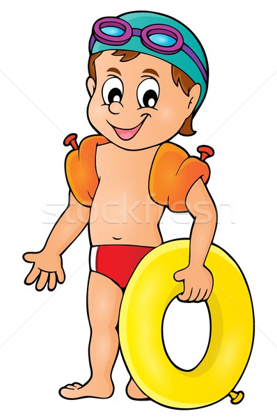 Mały pływak obraz sztuki lata chłopca Zdjęcia stock © clairev