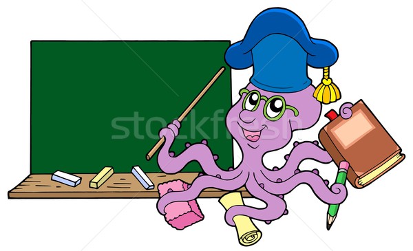 Octopus teacher with blackboard Stock photo © clairev