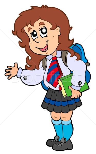 Cartoon fille uniforme scolaire enfants école art Photo stock © clairev