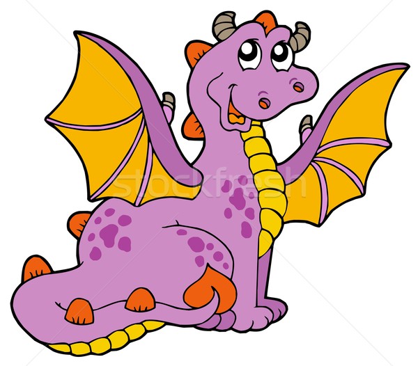 Purple dragon with big wings Stock photo © clairev