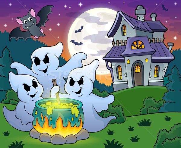 Stock photo: Ghosts stirring potion theme image 4