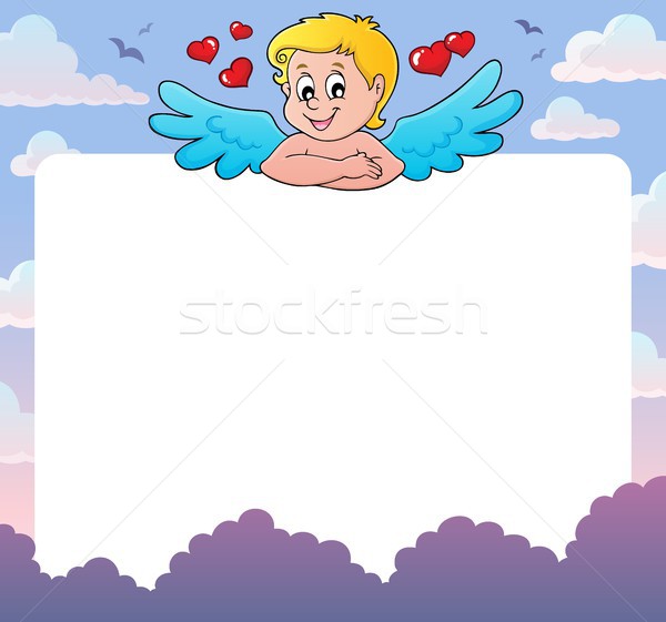 Stock photo: Cupid thematics frame 2