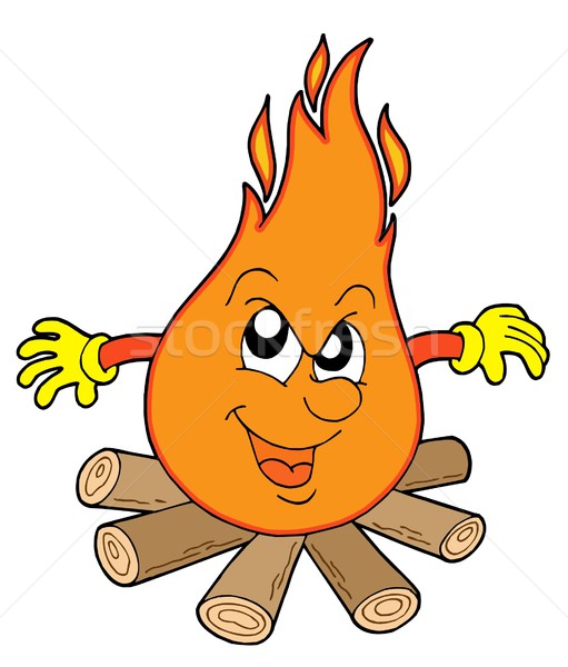 Gefährlich Lager Feuer orange rot Zeichnung Stock foto © clairev