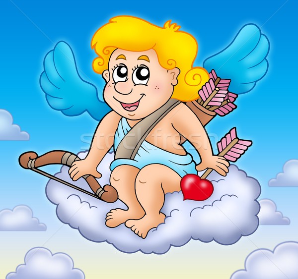 Felice cielo colore illustrazione angelo ragazzo Foto d'archivio © clairev