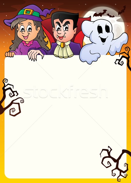 Frame with Halloween characters topic 2 Stock photo © clairev