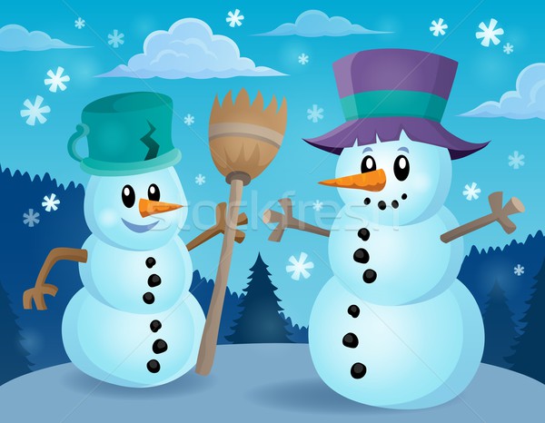 Winter snowmen thematics image 1 Stock photo © clairev