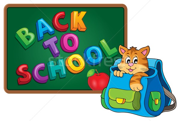 Cat in schoolbag theme image 3 Stock photo © clairev
