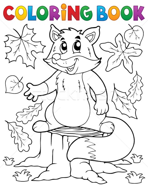 Stock Photo Vector Illustration Coloring Book Cute Fox Theme 1