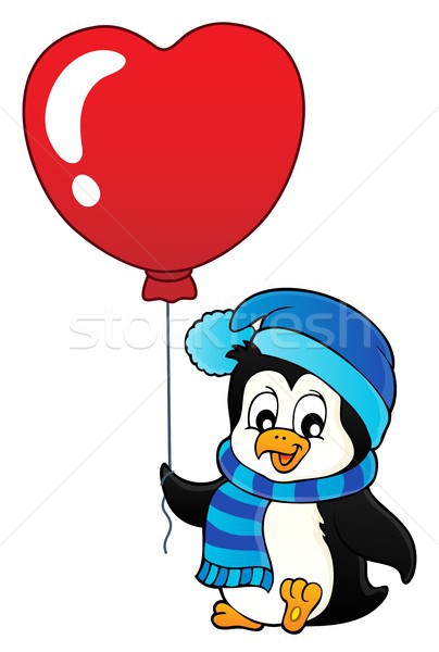 Cute Valentine penguin theme image 1 Stock photo © clairev