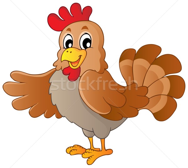 Happy cartoon hen Stock photo © clairev
