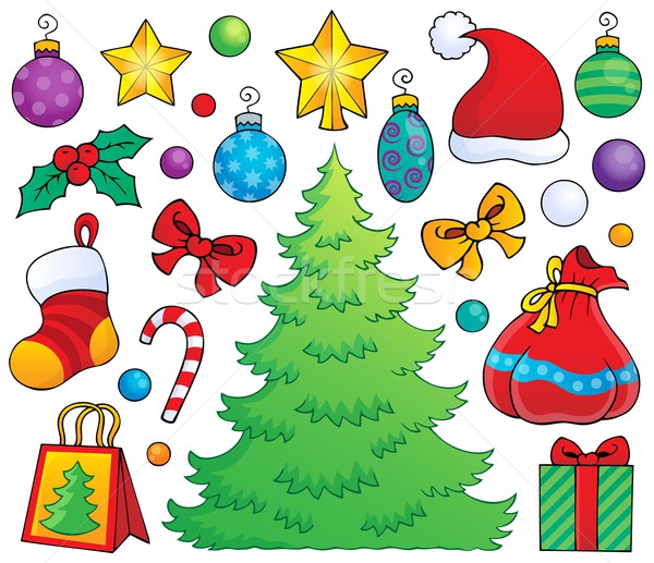 Christmas dekoracji drzewo sztuki piłka dar Zdjęcia stock © clairev