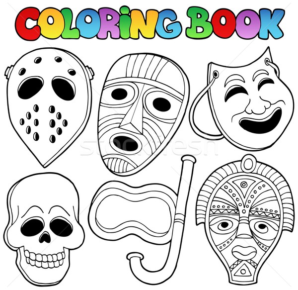 Coloring book with various masks Stock photo © clairev