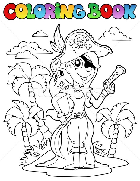 Coloring book with pirate topic 9 Stock photo © clairev