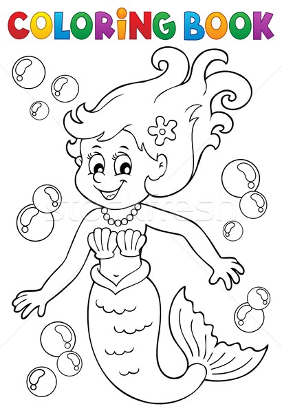 Coloring book mermaid topic 1 Stock photo © clairev