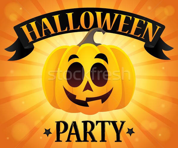 Stock photo: Halloween party sign composition image 1