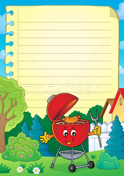 Lined paper with barbeque theme 3 Stock photo © clairev