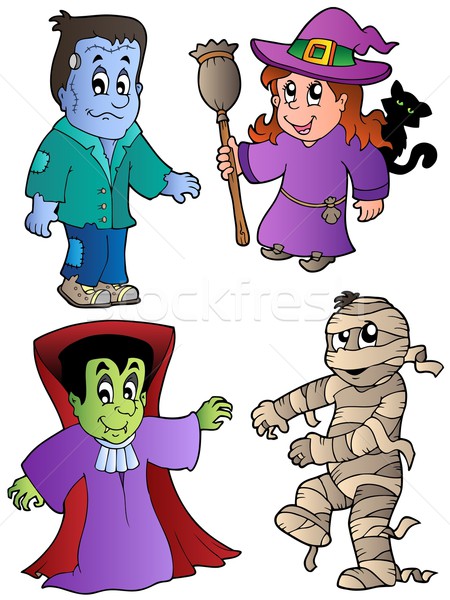 Cartoon Halloween characters 1 Stock photo © clairev