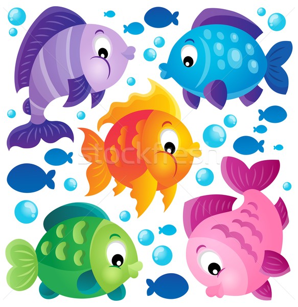 рыбы коллекция природы морем искусства пузырьки Сток-фото © clairev