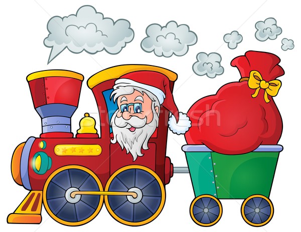 Stockfoto: Christmas · trein · afbeelding · gezicht · kunst · zak