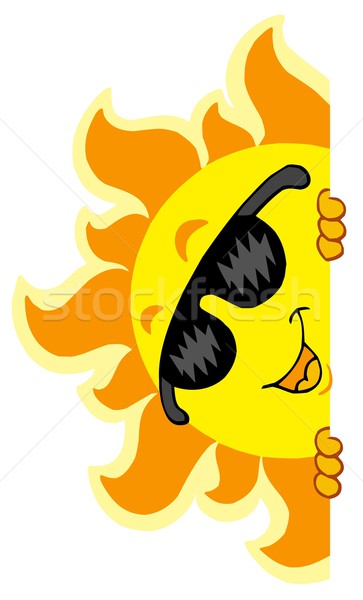 Sonne Sonnenbrillen Hand Auge Gesicht Sommer Stock foto © clairev