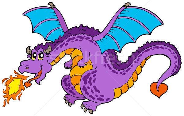 Enorme voador dragão arte animais chama Foto stock © clairev