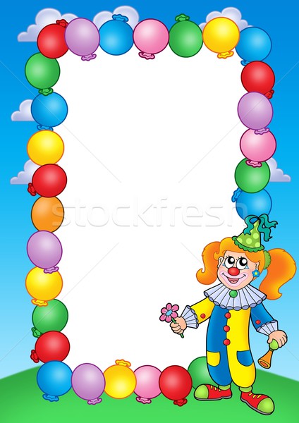 Party invitation frame with clown 1 Stock photo © clairev