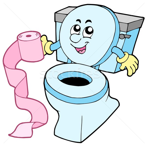 Stockfoto: Cartoon · toilet · witte · hand · gezicht · kamer