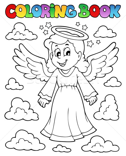 Coloring book image with angel 1 Stock photo © clairev