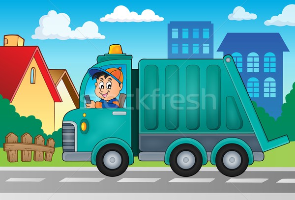 Garbage collection truck theme image 2 Stock photo © clairev