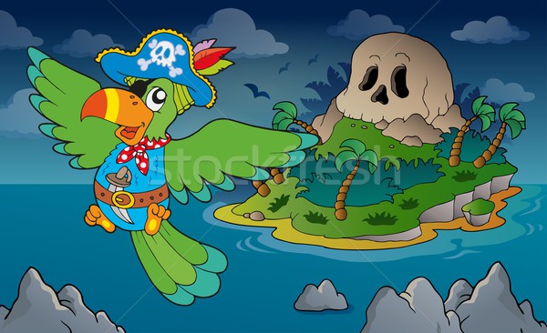 Theme with pirate skull island 4 Stock photo © clairev
