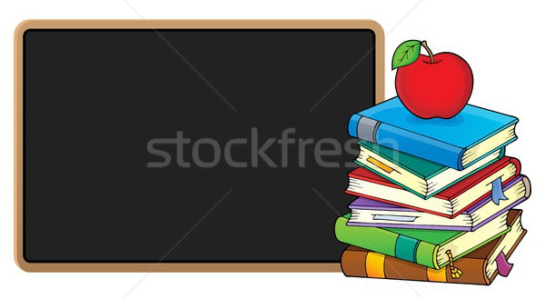 Stack of books and blackboard Stock photo © clairev