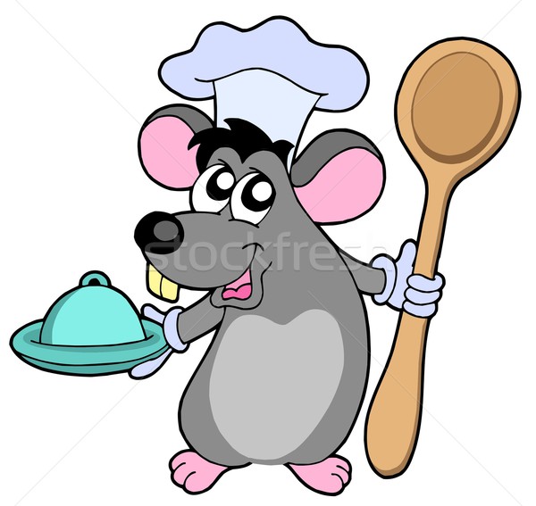 Mouse cook with spoon Stock photo © clairev