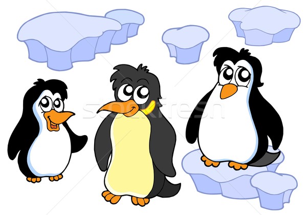 Penguins collection Stock photo © clairev