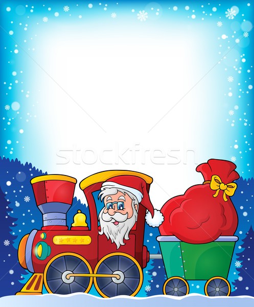 Stock fotó: Keret · karácsony · vonat · arc · művészet · táska