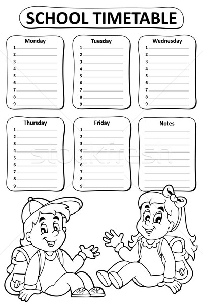 Black and white school timetable theme 4 Stock photo © clairev