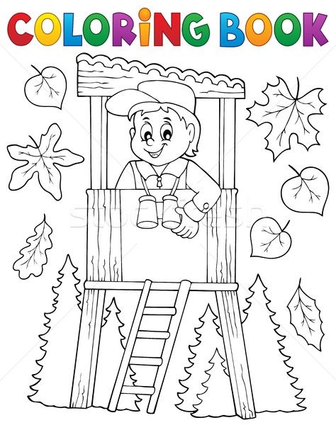 Coloring book forester theme 1 Stock photo © clairev