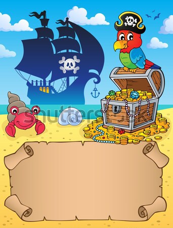 Stockfoto: Piraat · schip · dek · zee · ontwerp · kunst
