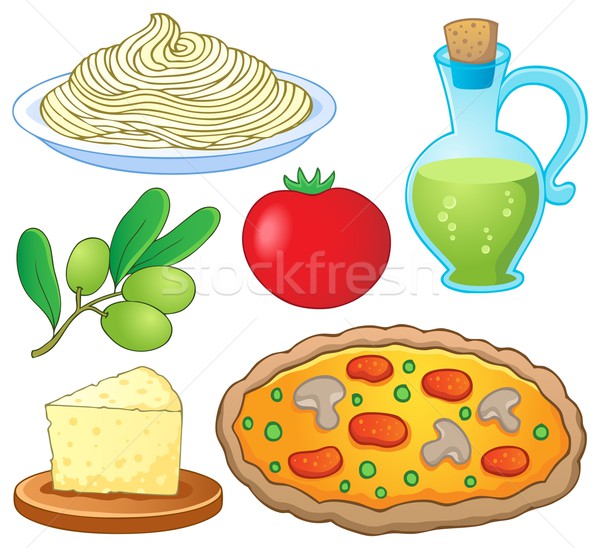 Foto stock: Comida · italiana · coleção · pizza · arte · Óleo · jantar