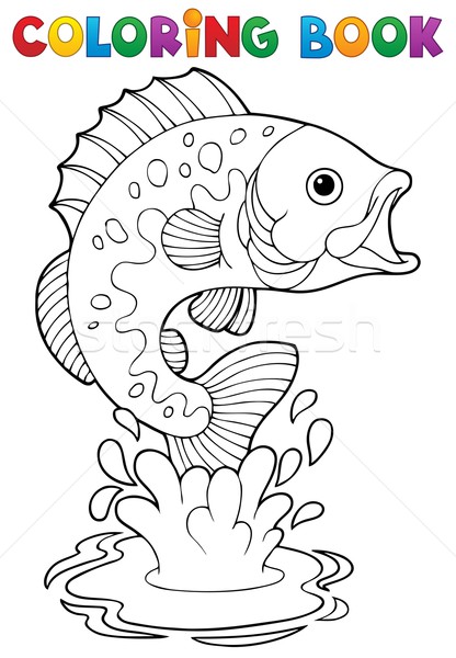Libro da colorare d'acqua dolce libro pesce natura Foto d'archivio © clairev
