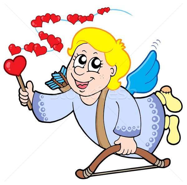 Flying cupid with magic wand Stock photo © clairev