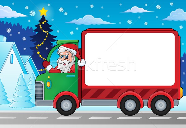 Christmas theme delivery car image 4 Stock photo © clairev